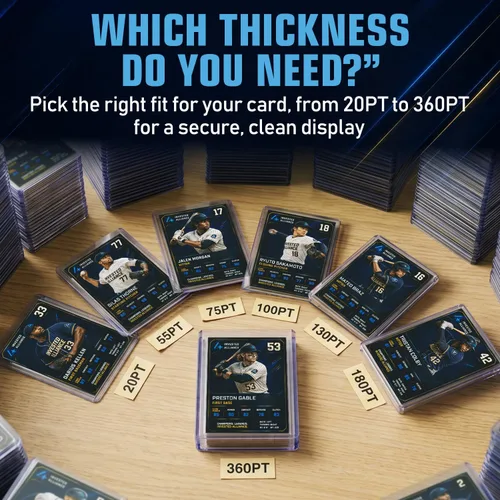 Vista 2 de Premium Seamless 20PT - 360PT Thick Top Loaders for Cards Top Loader Card Holder, Baseball Card Sleeves Hard Plastic, Hard Trading Cards Sleeves