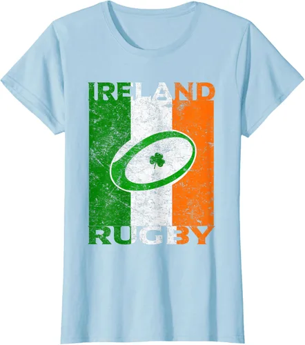Vista 24 de Camiseta de rugby irlandés con la bandera de Irlanda, regalo vintage Negro