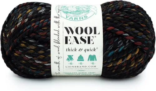 Vista 191 de Lion Brand Yarn - Ovillo de lana Wool-Ease Thick & Quick color fuerza aérea Super Bulky Wool Acrylic Blend Fiber for Soft Hats, Sweaters, Chunky