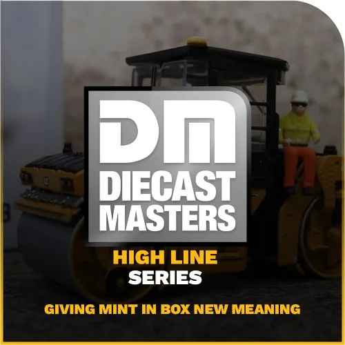 Vista 8 de Diecast Masters Compactador vibratorio Caterpillar CB-13 a escala 1:50 con cabina cerrada Camiones Cat Series High Line y equipos de construcción