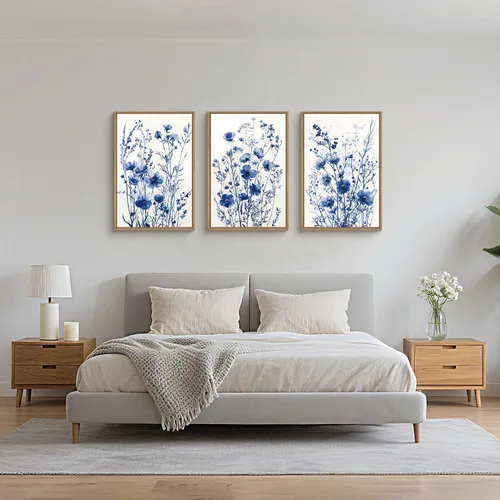 Vista 93 de FWIEXA Juego de Arte de Lienzo Bohemio Enmarcado para Pared, Cuadros Botánicos Verde Salvia Decoración de Pared, Impresiones de Arte de Plantas