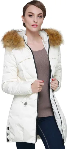 Vista 4 de Orolay - Chaqueta de plumón para mujer con capucha de piel sintética