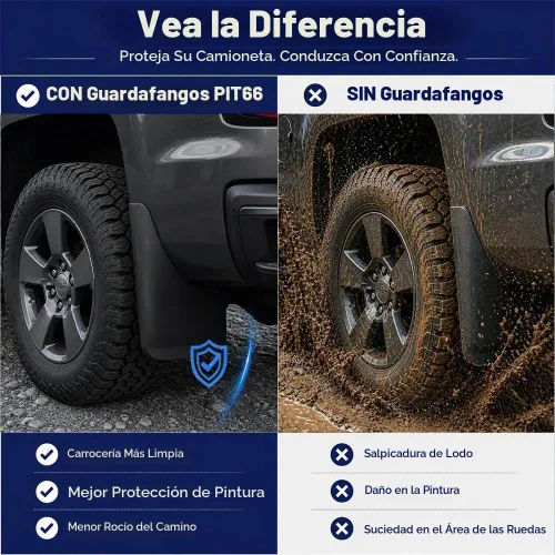 Vista 6 de PIT66 guardabarros moldeados para salpicaduras de lodo, compatibles con Chevy Silverado GMC Sierra 1500 1999-2007, para Sierra 2500 3500 2007-2014