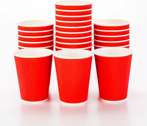 Vista 65 de 500 unidades de tazas desechables negras de 4 onzas para bebidas calientes con diseño de pared ondulada: no necesita mangas - Perfectas