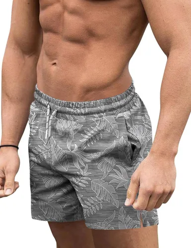 Vista 20 de COOFANDY Men's Swim Trunks Quick Dry Board Shorts Swimwear Bathing Suit Un negro