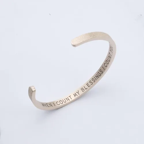Vista 3 de YWQBZ Joyería inspiradora esmerilada, regalo de aliento para amigos, mensaje oculto, mantra, pulsera motivacional para mujer, Metal, Acero inoxidable