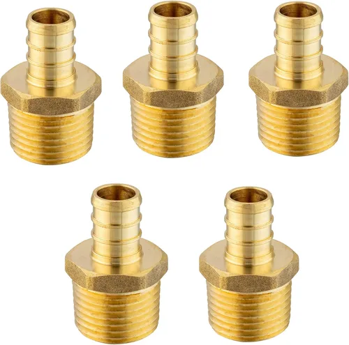 Vista 15 de (Paquete de 2) EFIELD Barb Crimp Pex Adaptador Macho NPT de 3/4 Pulgada x 3/4 Pulgada, Accesorio de Latón, ASTM F1807, (PEX1807021-2PCS)