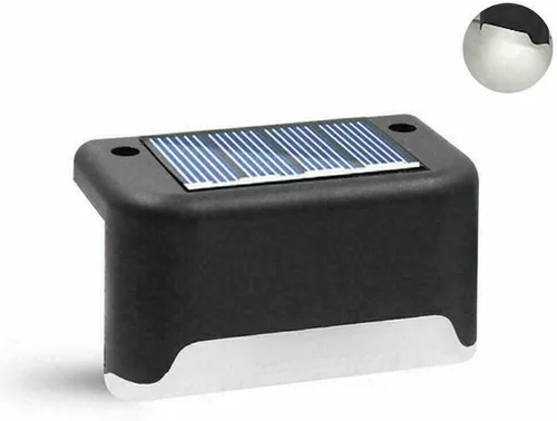 Vista 3 de EROCK Paquete de 8 luces solares para terraza, luces LED solares impermeables para escalones, exteriores, para escaleras, cubiertas, patios