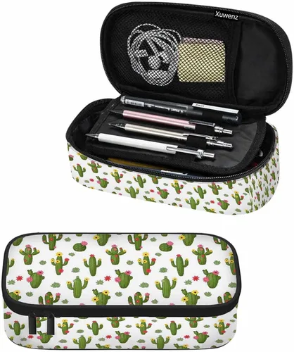 Vista 11 de Estuche organizador de lápices de alpaca, diseño de llama, hojas de animales, caja de papelería, caja de maquillaje, suministros escolares