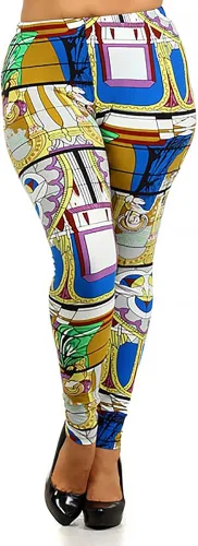 Vista 2 de World of Leggings Originals - Leggings tribales con estampado floral suave y suave talla grande