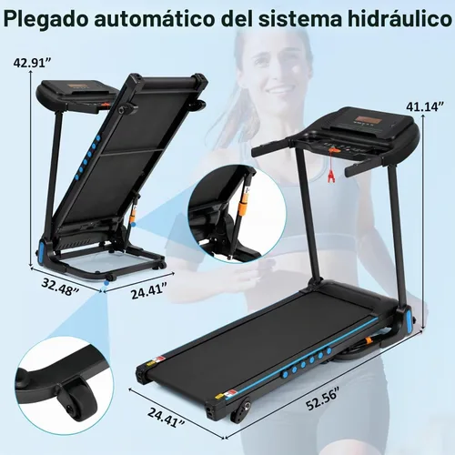 Vista 2 de Merax Caminadora plegable con inclinación, cintas de correr plegables automáticas de 10 MPH para el hogar, 3.0 HP Caminadoras para Hacer Ejercicio