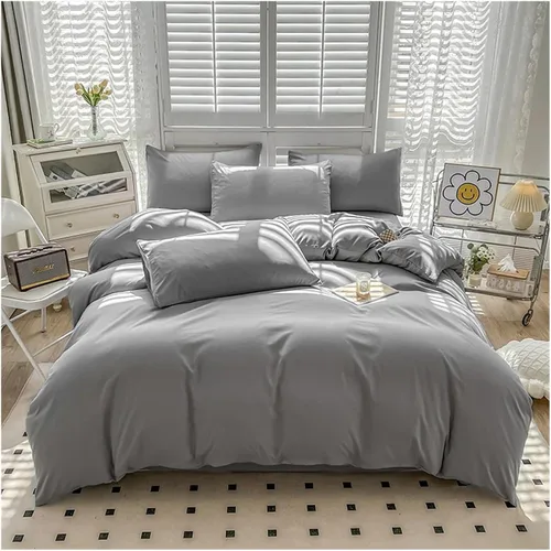 Vista 11 de Cama, Queen/L Negro Color Sólido Algodón Funda Nórdica Funda Nórdica