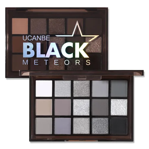 Vista 19 de UCANBE Paleta de sombras de ojos de 15 colores – Kit de maquillaje para ojos con brillo mate, purpurina metálica, tonos frescos en blanco, azul