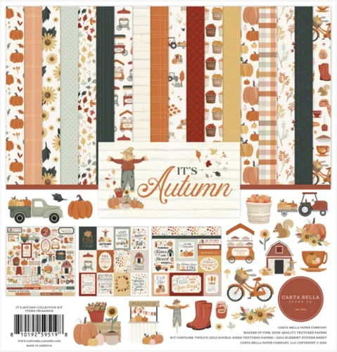 Vista 8 de Echo Park Collection Kit 12" X12" - Fiebre de otoño Autumn Cardstock Craft Supplies for Scrapbooking, Card Making, Journaling – 12 x 12, Double