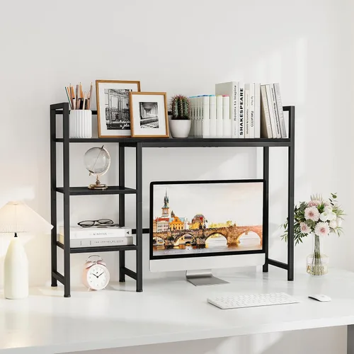 Vista 2 de Snughome Estante de Escritorio, Gabinete de Escritorio de 38.6" para Monitor de Computadora, Estante Organizador de Escritorio, Estante