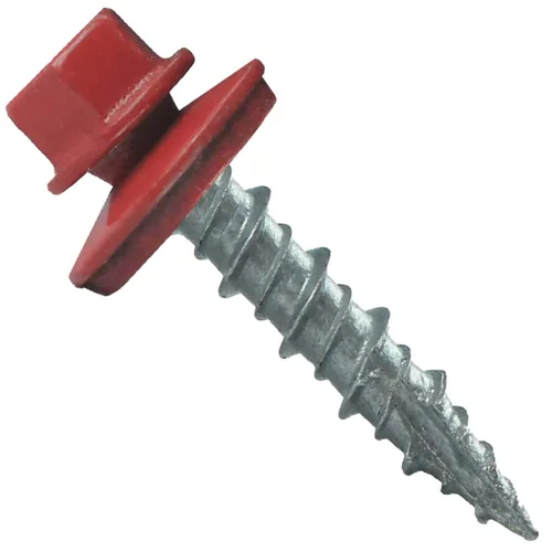 Vista 97 de Tornillos para techos de metal gris ABC 10 x 1 - Cabezal hexagonal - Arandela EPDM - Arandela de arranque automático/roscado - 1 bolsa - 250