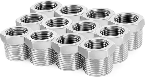Vista 12 de ChillWaves Montaje de tubería de acero inoxidable 304, buje hexagonal reductor de 1 pulgada NPT macho x adaptador de rosca hembra NPT de 1/2 pulgada