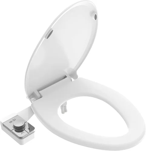Vista 7 de Accesorio de bidé mejorado para asiento de inodoro, boquilla doble de ángulo ajustable, autolimpieza, accesorio de bidé no eléctrico para lavado