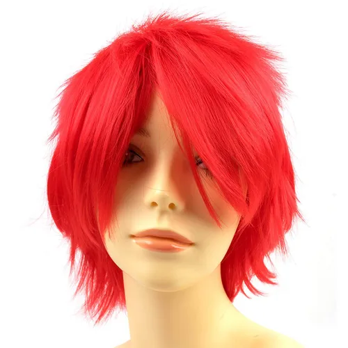 Vista 11 de Modernfairy Dark Orange Wig Short Anime Halloween Wigs for Men Women