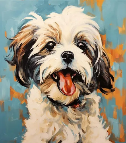 Vista 12 de ZMHZMY Kit de pintura al óleo para principiantes, pintura digital para perros Shih Tzu, por números, para adultos, principiantes, niños