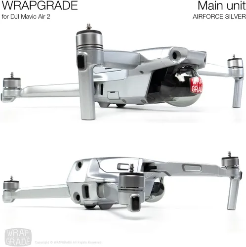Vista 4 de Wrapgrade Unidad Principal Skin Compatible con DJI Mavic Air 2 (Airforce Silver)