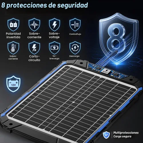 Vista 9 de SUNER POWER Cargador de Batería Solar con Goteo y Mantenedor de 20W 12V PRO, Controlador MPPT Inteligente Incorporado, Kits de Carga de Panel Solar