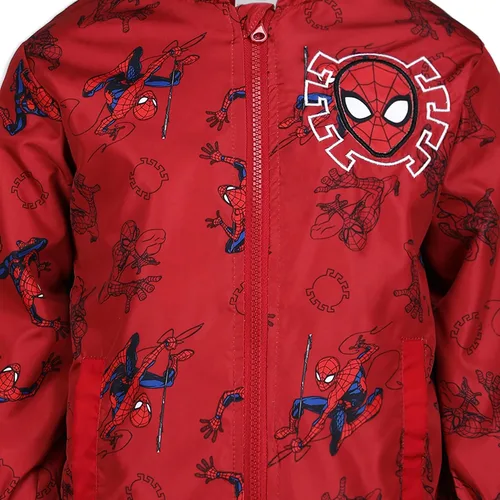 Vista 4 de Marvel Spider-Man - Cortavientos con capucha y cremallera para niños grandes