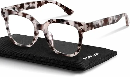 Vista 20 de miyya Gafas de luz azul para mujeres y hombres – Monturas gruesas de gran tamaño bloqueador de luz UV y azul, accesorios elegantes para gafas