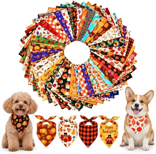Vista 11 de Newwiee - 200 bandanas de Halloween para perros a granel, L, 25 x 17
