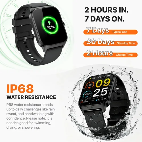 Vista 6 de Reloj inteligente para mujeres y hombres, (responder/hacer llamadas) 1.83 pulgadas, reloj inteligente con seguimiento de actividad física