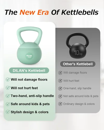 Vista 3 de Soft Kettlebell, Safe Strength Training Kettle bell, Cushioned Impact-Resistant Base and Anti-Slip Grip Weight, Kettlebells Set for Home Workouts