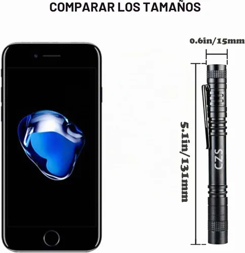 Vista 2 de Linterna CZS, paquete de 2 unidades, linternas pequeñas, lúmenes altos