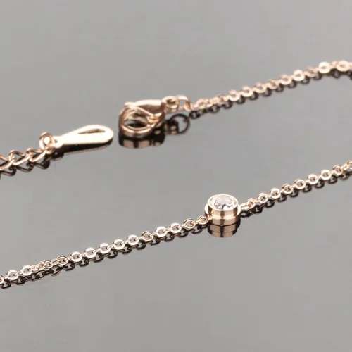 Vista 2 de De la Mujer Anklet 18K Rose de oro tono cz de la suerte cadena de pie verano accesorio ajustable l8.46