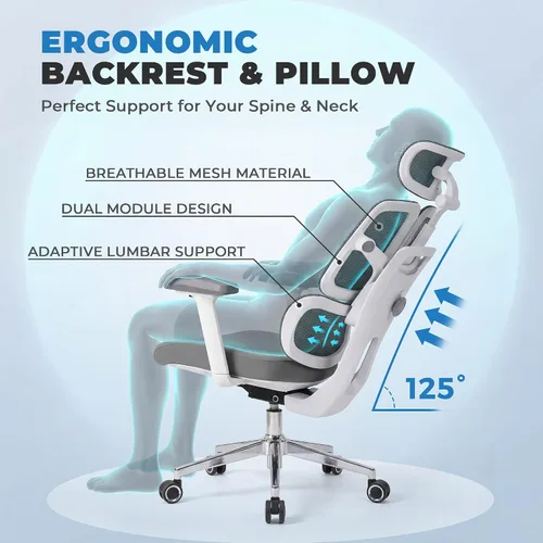 Vista 4 de Silla de Oficina Ergonómica 500 LBS Silla de Oficina de Malla para el Hogar Cómodas Sillas de Escritorio para Juegos Sillas de Computadora