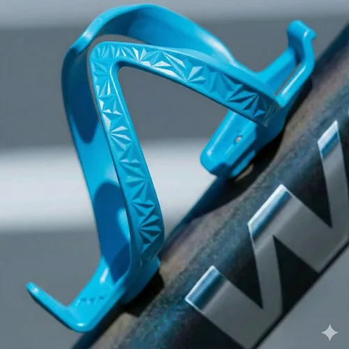 Vista 2 de Supacaz Fly Cage Poly Neon Blue - Soporte para botella de agua de ciclismo para bicicleta de carretera + bicicleta de montaña MTB