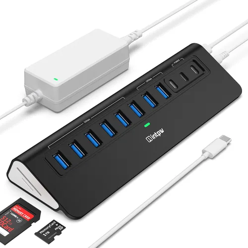 Vista 14 de Hub USB alimentado de 10 Gbps, intpw YH6AC Plus 10 puertos USB 3.2 Hub