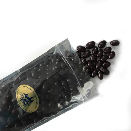 Vista 2 de Almendras cubiertas de chocolate negro - Almendras crujientes empapadas en rico chocolate negro (bolsa de 2 libras)