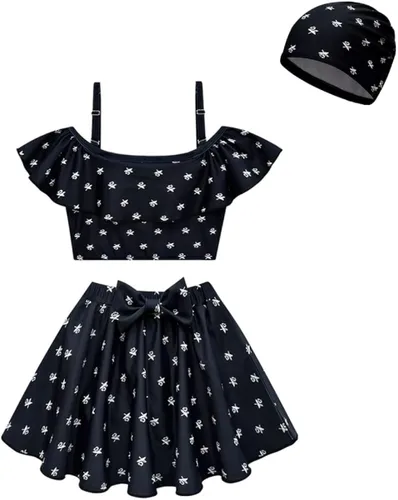 Vista 2 de CLASIVITY Addams - Traje de baño con gorro de natación, 4-12 años (4 estilos)
