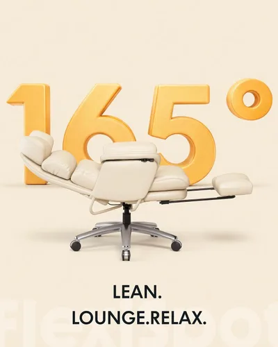 Vista 5 de FLEXISPOT HC4-Pro - Silla de oficina reclinable con nivel infinito de 90 Beige