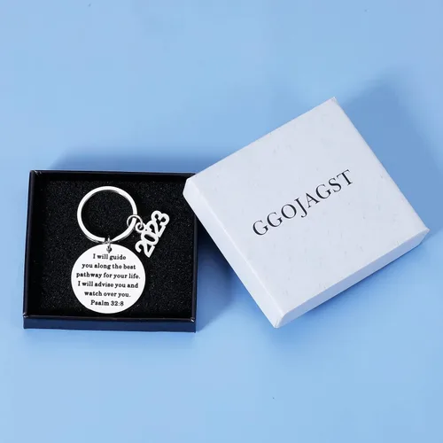 Vista 3 de GGOJAGST Regalo de confirmación de bautismo, llavero inspirador de versículo bíblico para mujeres, hombres, niñas, niños, regalo de Navidad