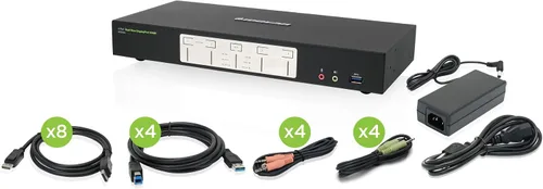Vista 7 de IOGEAR Conmutador KVM USB HDMI con cable de 2 puertos - 1920 x 1200 60Hz - Interruptor de botón remoto o tecla de acceso directo - Estéreo 2.1