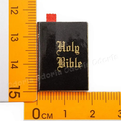 Vista 6 de Odoria 1/12 en miniatura de libro de la Biblia sagrada accesorios de decoración de casa de muñecas