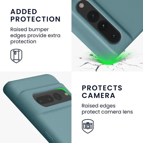 Vista 3 de kwmobile Funda compatible con Google Pixel 7 Pro - Funda de silicona TPU con acabado suave - Piedra antigua