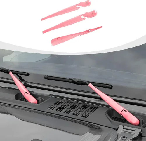 Vista 10 de RAZPOY JK Limpiaparabrisas frontal y trasero, 3 piezas, compatible con Jeep Wrangler JK JKU 2007-2017, azul
