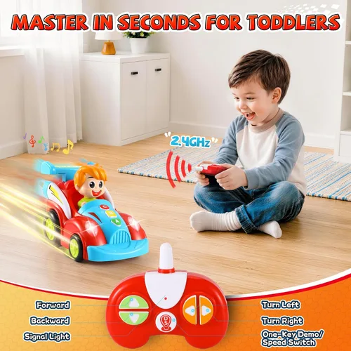 Vista 5 de LUDILO Coche de control remoto para niños pequeños juguetes para niños de 3