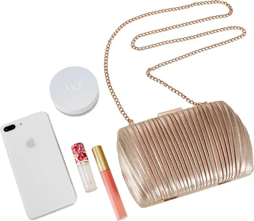 Vista 6 de BENCOMOM Bolso de mano dorado para mujer, bolso de mano dorado para mujer, bolso de mano de noche, boda, fiesta, novia, baile de graduación, bolso