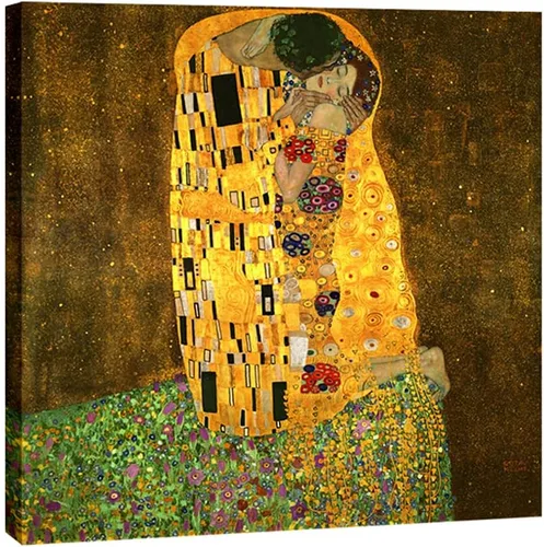 Vista 10 de Wieco Art El beso de Gustav Klimt famosas reproducciones de pinturas al óleo envueltas en galería de arte en lienzo para pared de sala de estar