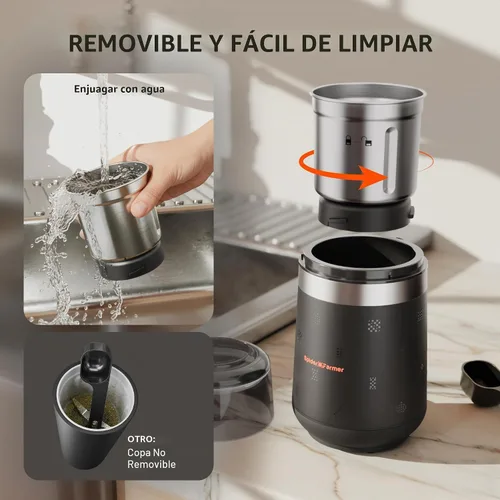 Vista 7 de Spider Farmer Molinillo de café eléctrico, 2.47 oz para frijoles, especias y nueces
