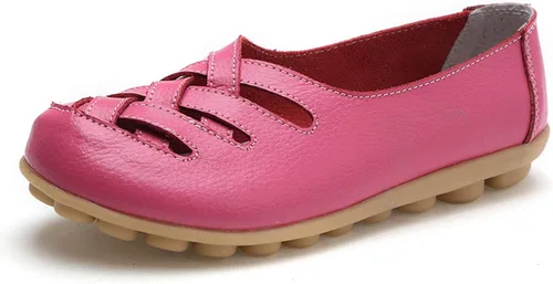 Vista 4 de VenusCelia Mocasines planos para caminar con nidos trenzados para mujer Beige