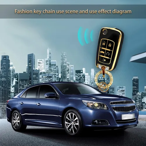 Vista 7 de Vrasly Compatible con funda para llavero Chevy con cordón para llavero